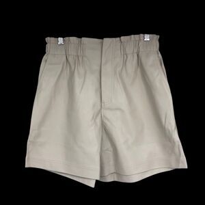 NWOT Women’s Modern Citizen Vegan Leather Beige Kipp Paperbag Shorts SZ M